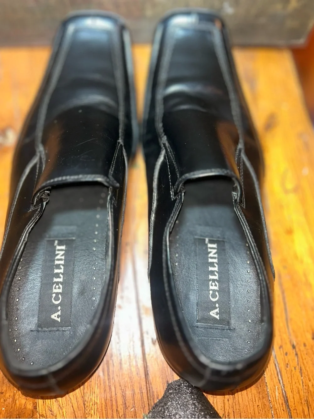 adidas Men's Black Patent Slip-On Oxfords